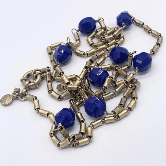 J. Crew Blue Beaded Long Necklace - Picture 2 of 3